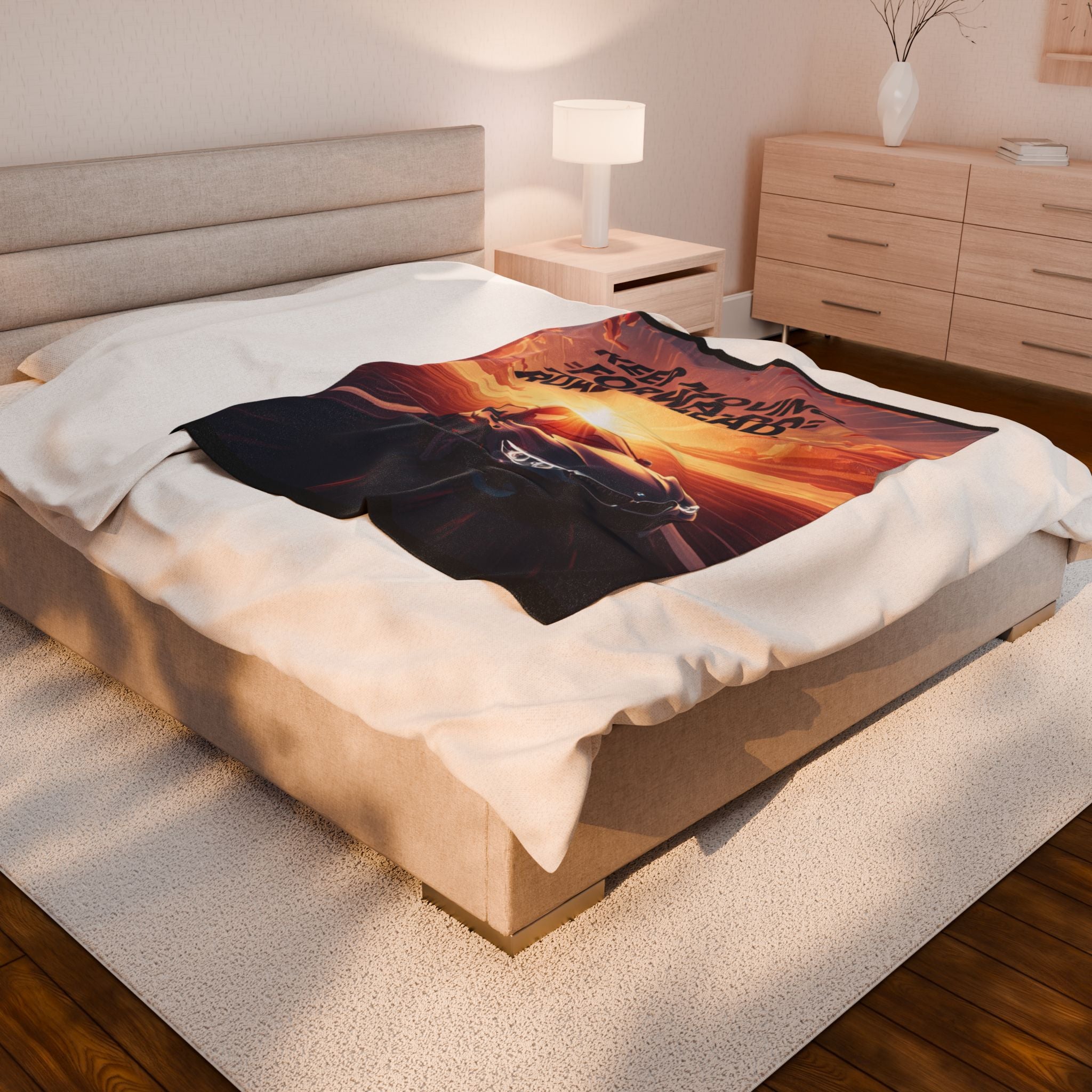 Motivational Velveteen Blanket - Keep Moving Forward, Cozy Home Decor, Gift for Car Lovers, Inspirational Throw for All Occasions